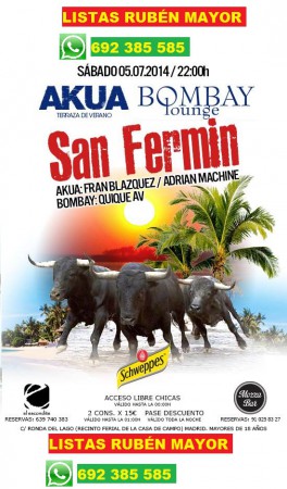 Sábado 05 de julio de 2014 - San Fermin Party