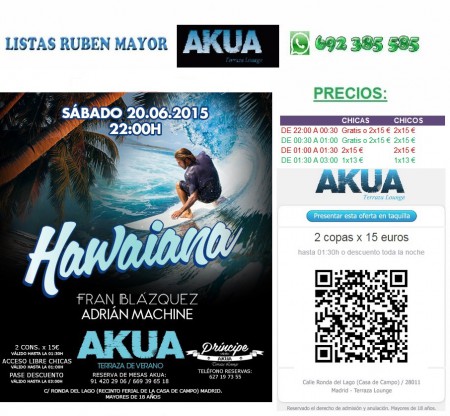  Sábado 20 de junio de 2015 - Fiesta Hawaiana